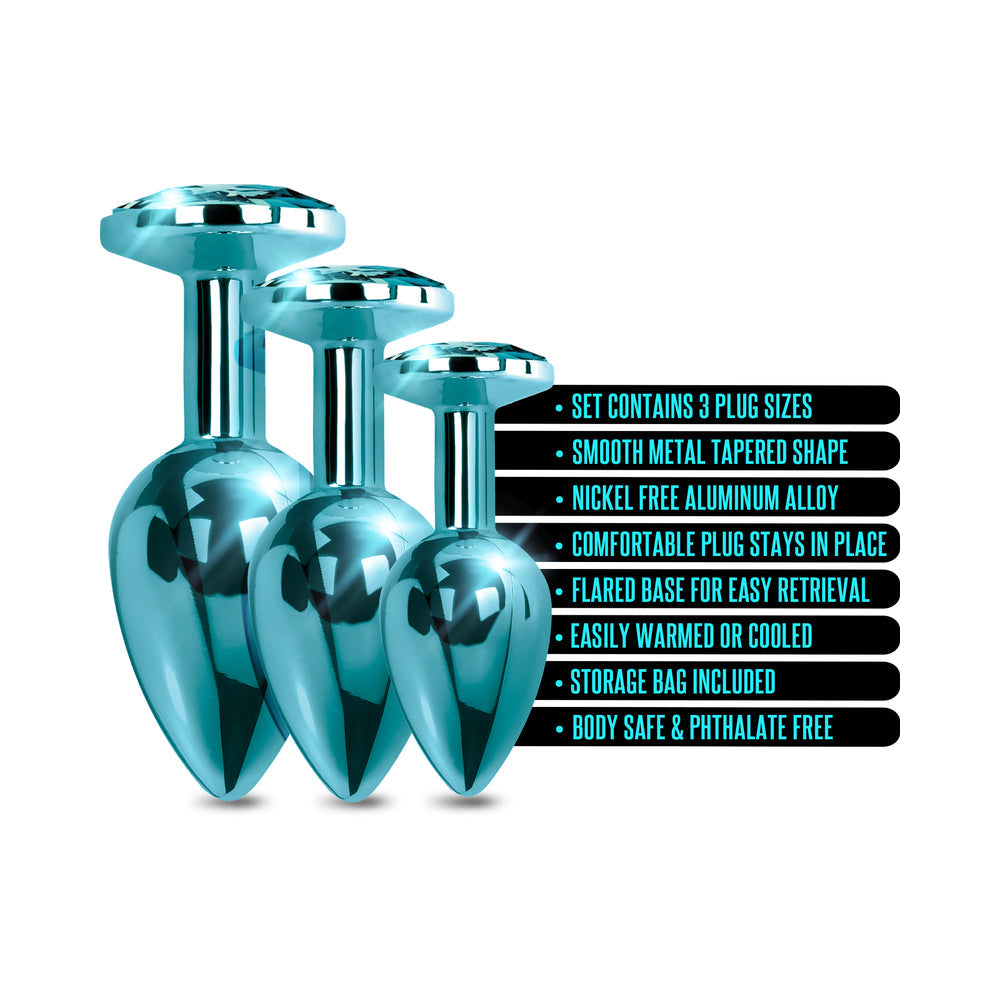 GLOBAL NOVELTIES - NIXIE BUTT PLUG TRAINER SET 3 PIECE METALLIC