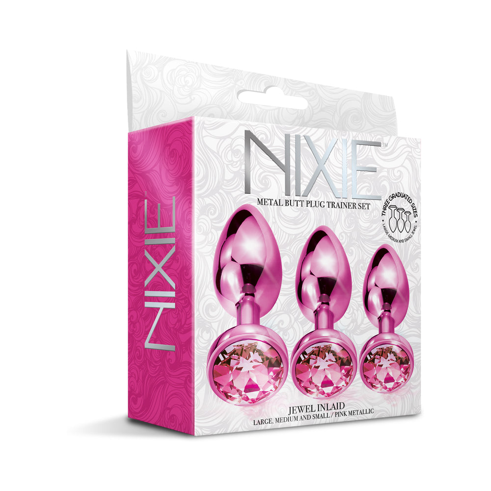 GLOBAL NOVELTIES - NIXIE BUTT PLUG TRAINER SET 3 PIECE METALLIC