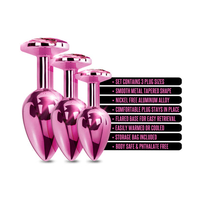 GLOBAL NOVELTIES - NIXIE BUTT PLUG TRAINER SET 3 PIECE METALLIC