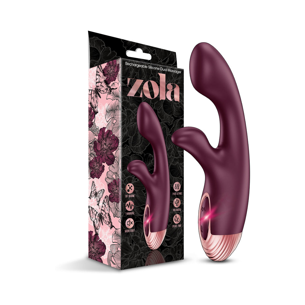 ZOLA RECHARGEABLE SILICONE WARMING DUAL MASSAGER