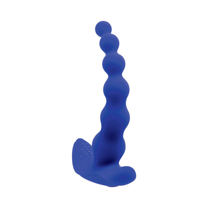 GENDER X BEADED PLEASURE RECHARGEABLE REMOTE-CONTROLLED VIBRATING SILICONE PROBE VIBRATOR BLUE