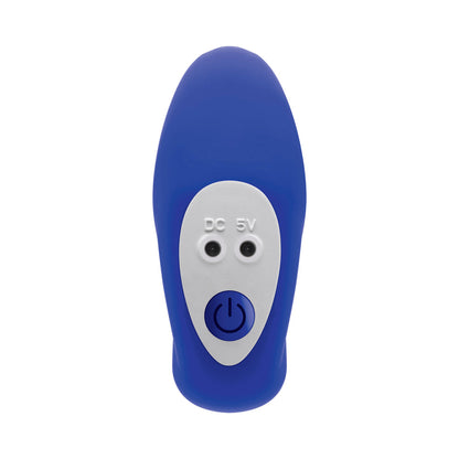 GENDER X BEADED PLEASURE RECHARGEABLE REMOTE-CONTROLLED VIBRATING SILICONE PROBE VIBRATOR BLUE