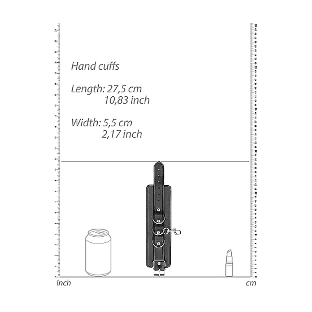 OUCH! BLACK & WHITE BONDED LEATHER HOGTIE WITH HAND & ANKLE CUFFS BLACK