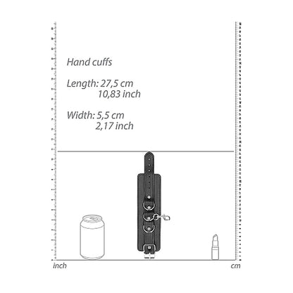 OUCH! BLACK & WHITE BONDED LEATHER HOGTIE WITH HAND & ANKLE CUFFS BLACK