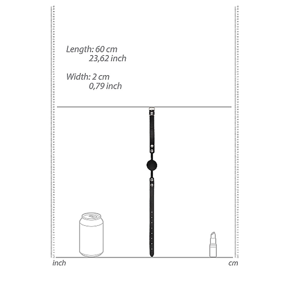 OUCH! BLACK & WHITE SILICONE BALL GAG WITH ADJUSTABLE BONDED LEATHER STRAPS BLACK