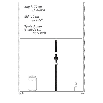 OUCH! BLACK & WHITE BREATHABLE BALL GAG WITH NIPPLE CLAMPS BLACK