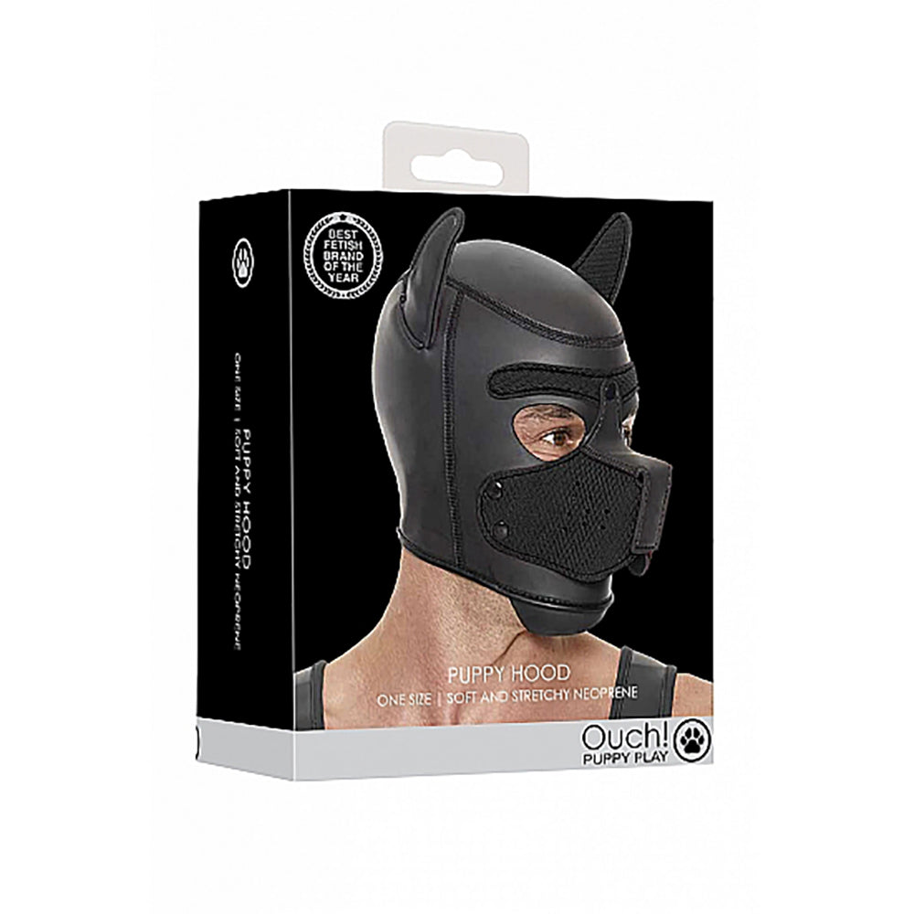 SHOTS - OUCH! PUPPY PLAY NEOPRENE PUPPY HOOD BLACK