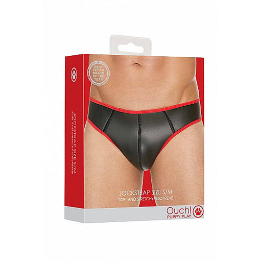 OUCH! PUPPY PLAY NEOPRENE JOCKSTRAP RED S/M