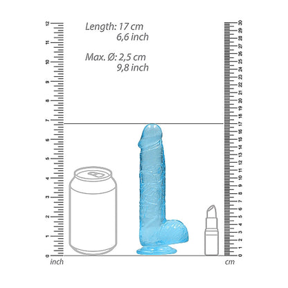 SHOTS - REALROCK CRYSTAL CLEAR REALISTIC 6 IN. DILDO WITH BALLS AND SUCTION CUP PINK