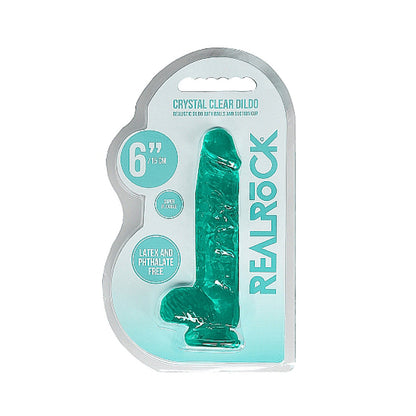 SHOTS - REALROCK CRYSTAL CLEAR REALISTIC 6 IN. DILDO WITH BALLS AND SUCTION CUP PINK
