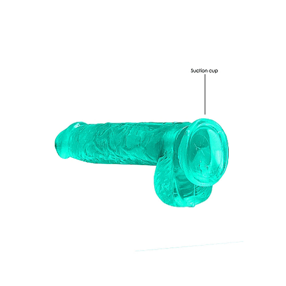 SHOTS - REALROCK CRYSTAL CLEAR REALISTIC 6 IN. DILDO WITH BALLS AND SUCTION CUP CLEAR
