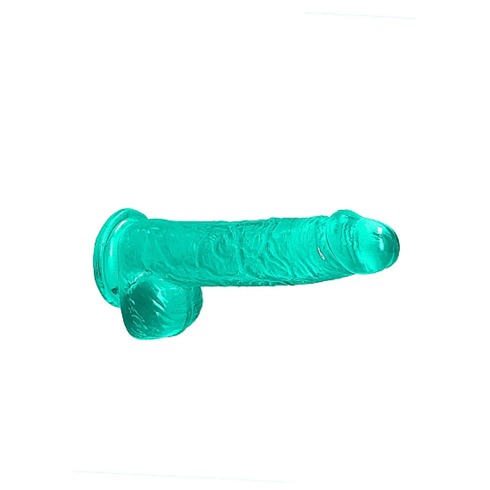 SHOTS - REALROCK CRYSTAL CLEAR REALISTIC 6 IN. DILDO WITH BALLS AND SUCTION CUP PINK