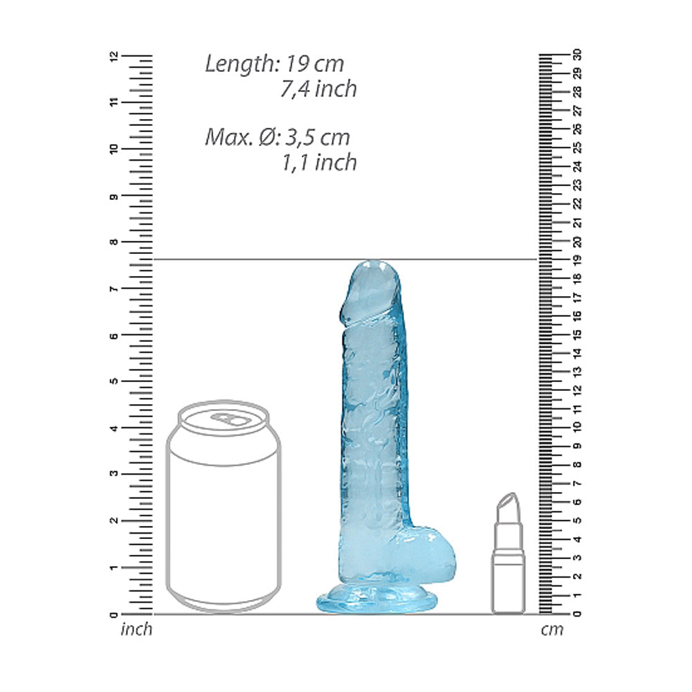 SHOTS - REALROCK CRYSTAL REALISTIC 7 IN. DILDO WITH BALLS AND