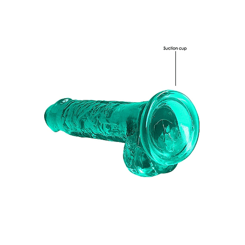 SHOTS - REALROCK CRYSTAL CLEAR REALISTIC 7 IN. DILDO WITH BALLS AND SUCTION CUP CLEAR