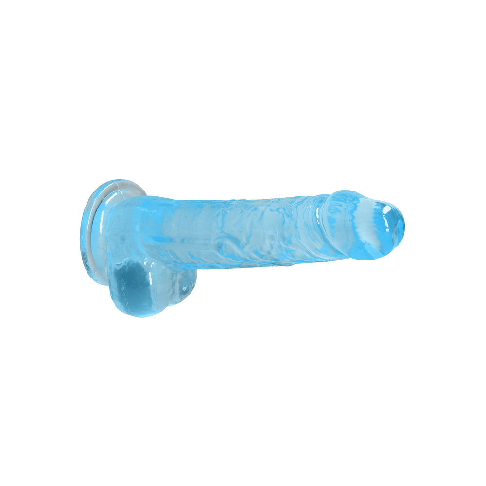 SHOTS - REALROCK CRYSTAL CLEAR REALISTIC 8 IN. DILDO WITH BALLS AND SUCTION CUP CLEAR