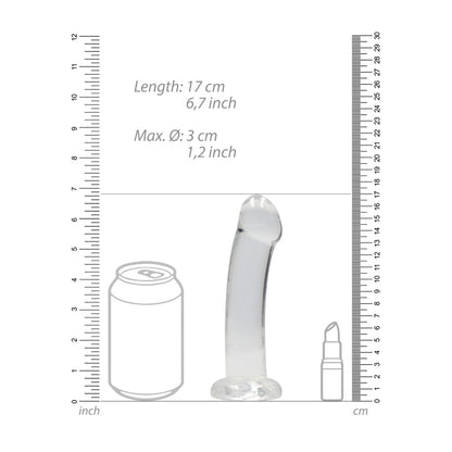 REALROCK CRYSTAL CLEAR NON-REALISTIC 7 IN. DILDO WITH SUCTION CUP CLEAR