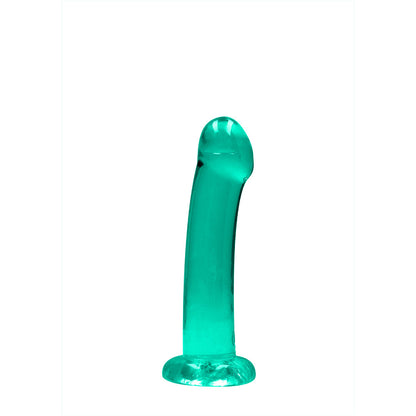 SHOTS - REALROCK CRYSTAL CLEAR NON-REALISTIC 7 IN. DILDO WITH SUCTION CUP TURQUOISE