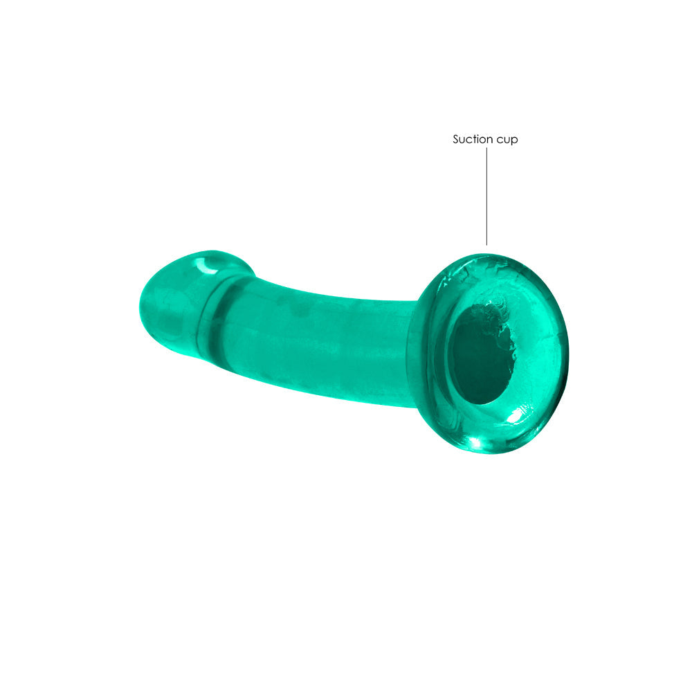 SHOTS - REALROCK CRYSTAL CLEAR NON-REALISTIC 7 IN. DILDO WITH SUCTION CUP TURQUOISE