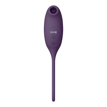 VIVE QUINO RECHARGEABLE AIR WAVE & VIBRATING SILICONE EGG VIBRATOR PURPLE