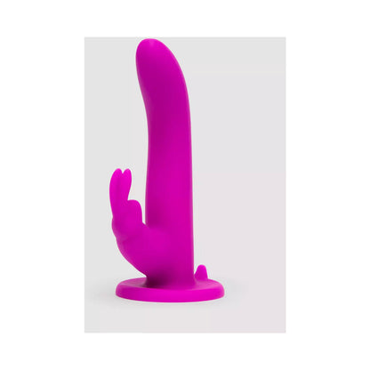 HAPPY RABBIT - RECHARGEABLE SILICONE VIBRATING STRAP-ON HARNESS SET PURPLE