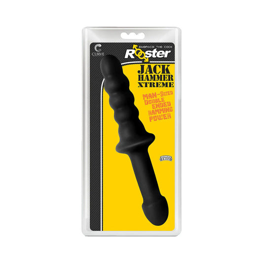CURVE NOVELTIES - CURVE TOYS ROOSTER JACKHAMMER XL 11.5 IN. RIPPLED DILDO WITH INSERTABLE HANDLE ORANGE