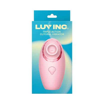 LUV INC TV11 TRIPLE-ACTION CLITORAL VIBRATOR RECHARGEABLE SILICONE 3-IN-1 STIMULATOR PINK