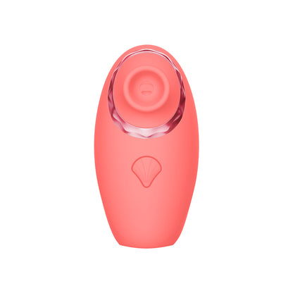 LUV INC TV11 TRIPLE-ACTION CLITORAL VIBRATOR RECHARGEABLE SILICONE 3-IN-1 STIMULATOR CORAL