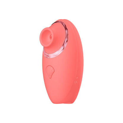 LUV INC TV11 TRIPLE-ACTION CLITORAL VIBRATOR RECHARGEABLE SILICONE 3-IN-1 STIMULATOR CORAL