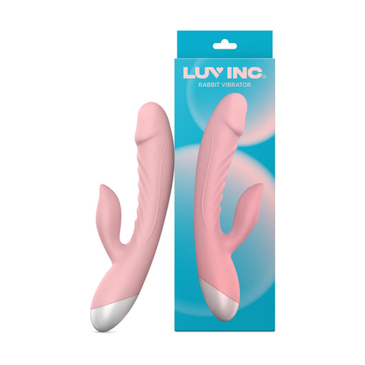 LUV INC. - LUV INC RV20 RABBIT VIBRATOR RECHARGEABLE SILICONE DUAL STIMULATOR PINK