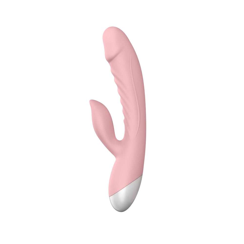 LUV INC. - LUV INC RV20 RABBIT VIBRATOR RECHARGEABLE SILICONE DUAL STIMULATOR PINK