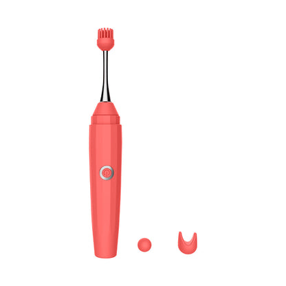 LUV INC. - LUV INC OP10 ORGASM PEN RECHARGEABLE PINPOINT VIBRATOR WITH 3 ATTACHMENTS CORAL