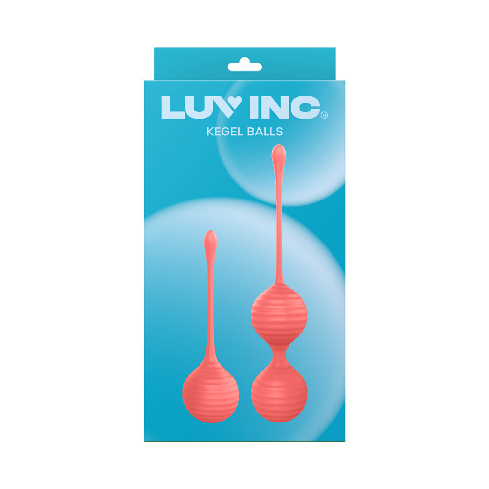 LUV INC KG88 KEGEL BALLS RIBBED SILICONE 2-PIECE SET CORAL