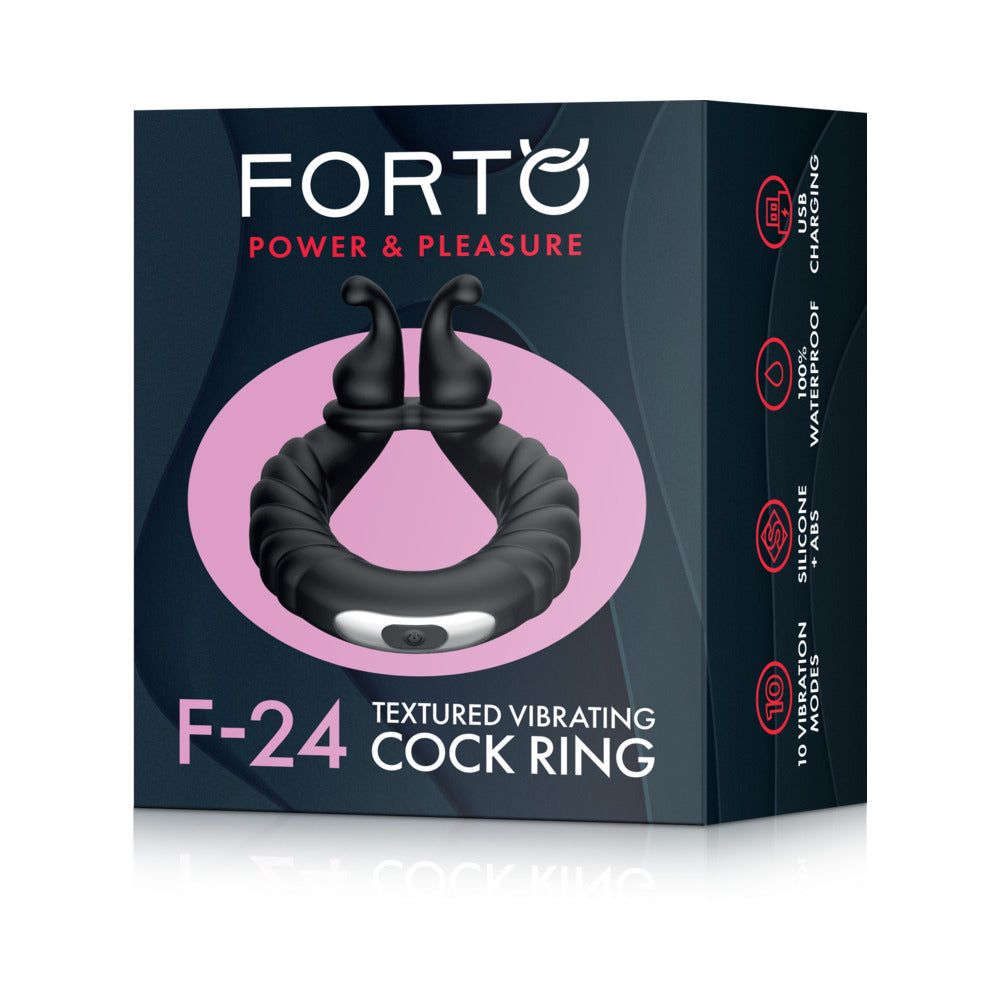 FORTO - ANILLO VIBRADOR TEXTURIZADO DE SILICONA RECARGABLE F 24