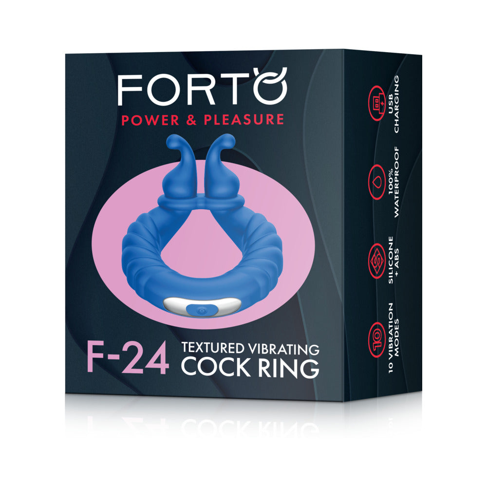 FORTO - ANILLO VIBRADOR TEXTURIZADO DE SILICONA RECARGABLE F 24