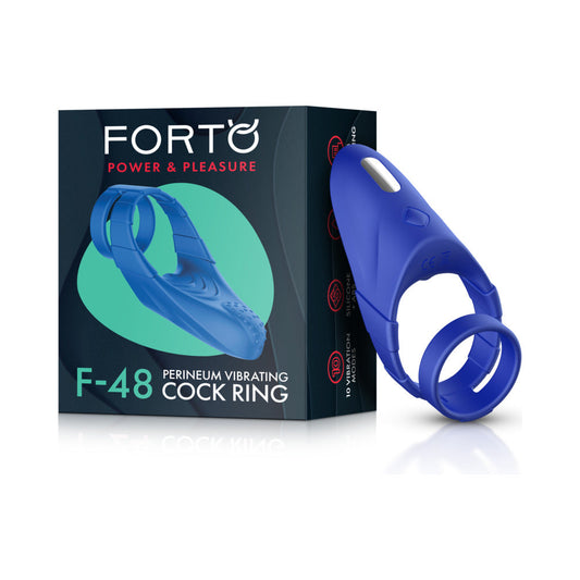 FORTO - F-48 RECHARGEABLE SILICONE PERINEUM VIBRATING DOUBLE COCKRING BLUE