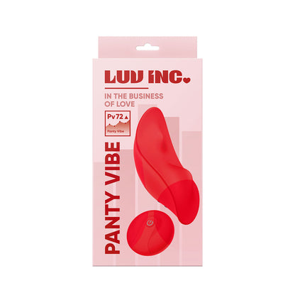LUV INC PV72 PANTY VIBE RECHARGEABLE REMOTE-CONTROLLED SILICONE WEARABLE VIBRATOR RED