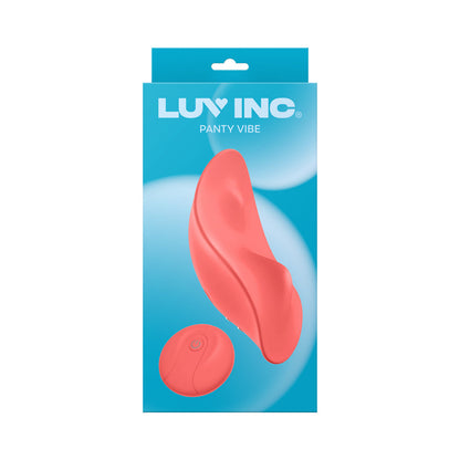 LUV INC PV72 PANTY VIBE RECHARGEABLE REMOTE-CONTROLLED SILICONE WEARABLE VIBRATOR CORAL