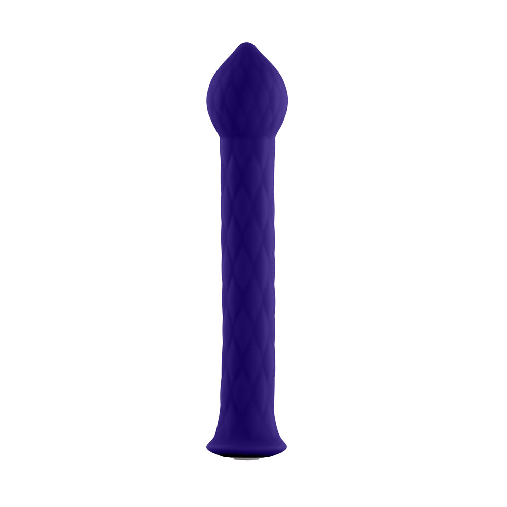 FEMMEFUNN - DIAMOND WAND RECHARGEABLE FLEXIBLE TEXTURED SILICONE VIBRATOR DARK PURPLE
