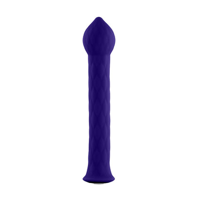 FEMMEFUNN - DIAMOND WAND RECHARGEABLE FLEXIBLE TEXTURED SILICONE VIBRATOR DARK PURPLE