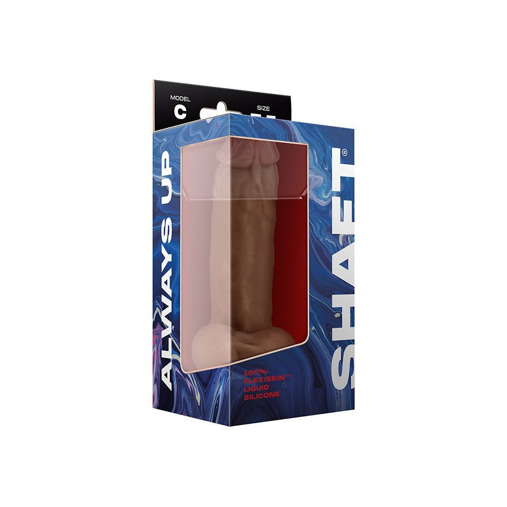 SHAFT - MODEL C: 7.5 IN. DUAL DENSITY SILICONE DILDO WITH BALLS OAK