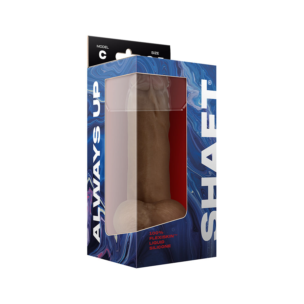 SHAFT MODEL C: 8.5 IN. DUAL DENSITY SILICONE DILDO WITH BALLS OAK