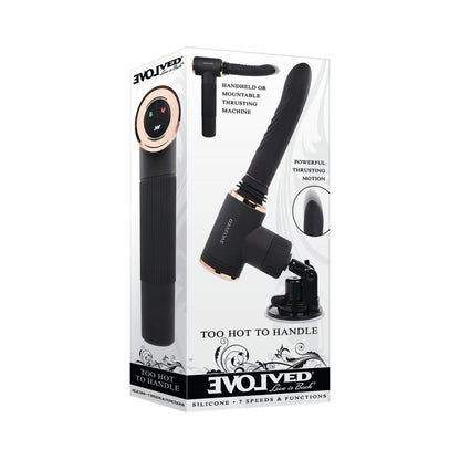 EVOLVED - TOO HOT TO HANDLE RECHARGEABLE SILICONE THRUSTING SEX MACHINE BLACK