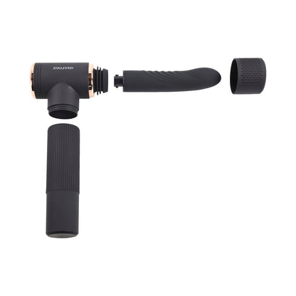 EVOLVED - TOO HOT TO HANDLE RECHARGEABLE SILICONE THRUSTING SEX MACHINE BLACK