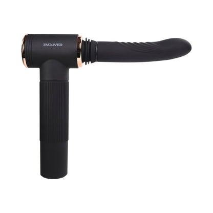 EVOLVED - TOO HOT TO HANDLE RECHARGEABLE SILICONE THRUSTING SEX MACHINE BLACK