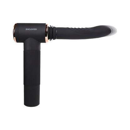 EVOLVED - TOO HOT TO HANDLE RECHARGEABLE SILICONE THRUSTING SEX MACHINE BLACK