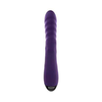 EVOLVED RASCALLY RABBIT RECHARGEABLE THRUSTING SWIRLING SILICONE VIBRATOR PURPLE