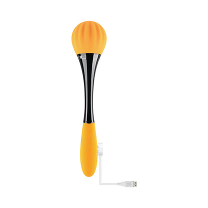 GENDER X SUNFLOWER RECHARGEABLE DUAL-ENDED SILICONE WAND VIBRATOR YELLOW