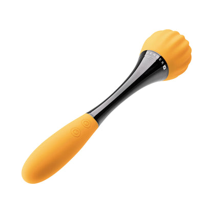 GENDER X SUNFLOWER RECHARGEABLE DUAL-ENDED SILICONE WAND VIBRATOR YELLOW