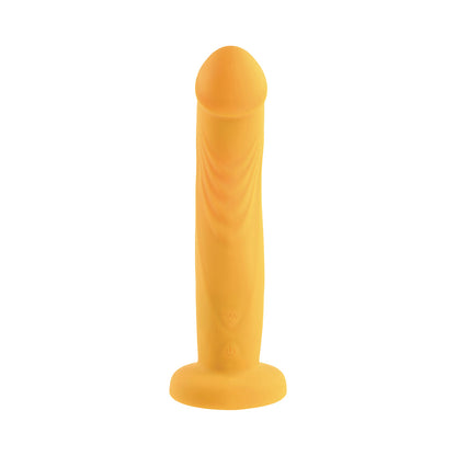 GENDER X SWEET EMBRACE VIBRATING 7 IN. DILDO AND JOCK-STYLE STRAP-ON HARNESS SET YELLOW/BLACK