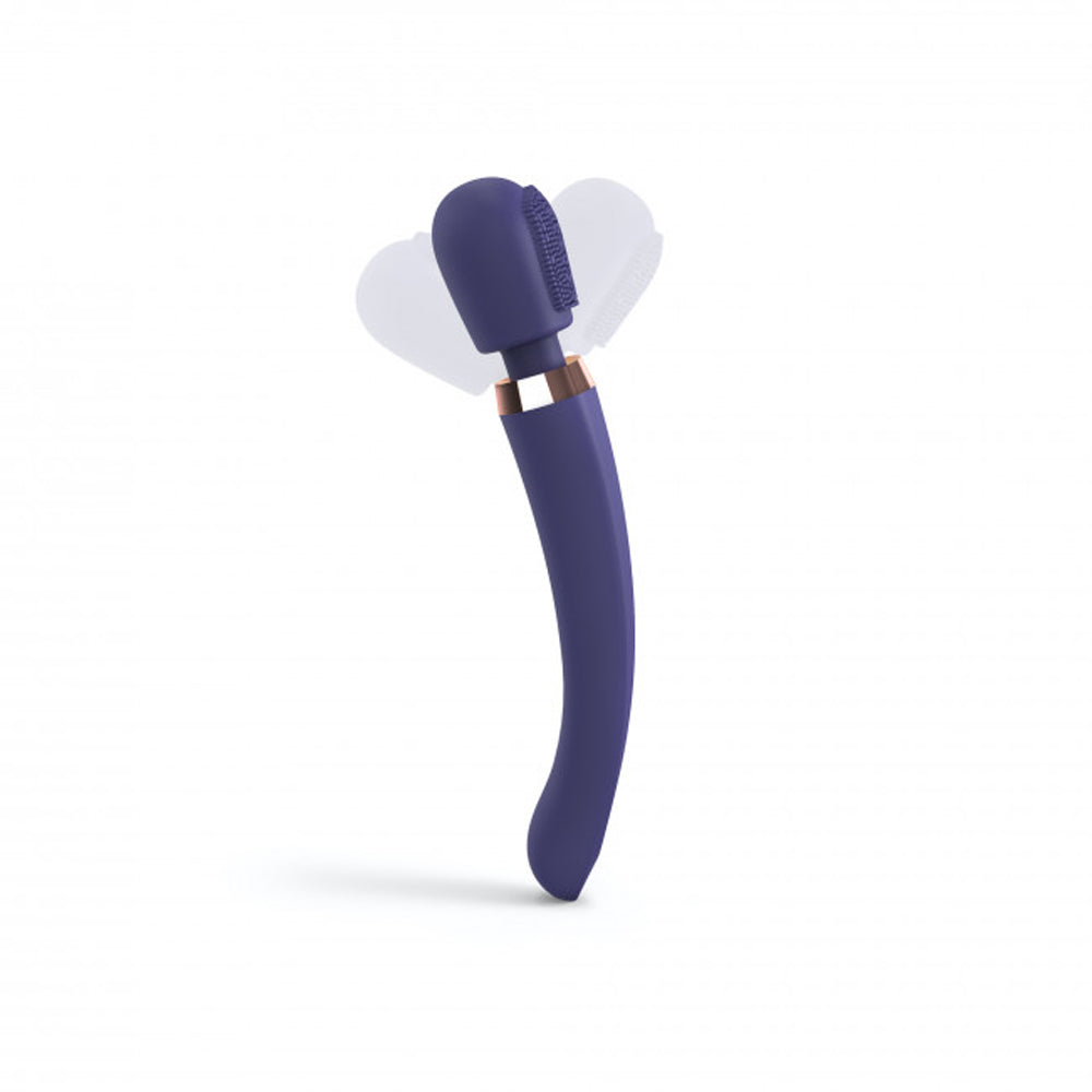 LOVE TO LOVE BRUSH CRUSH RECHARGEABLE TEXTURED HEAD WAND VIBRATOR MIDNIGHT INDIGO